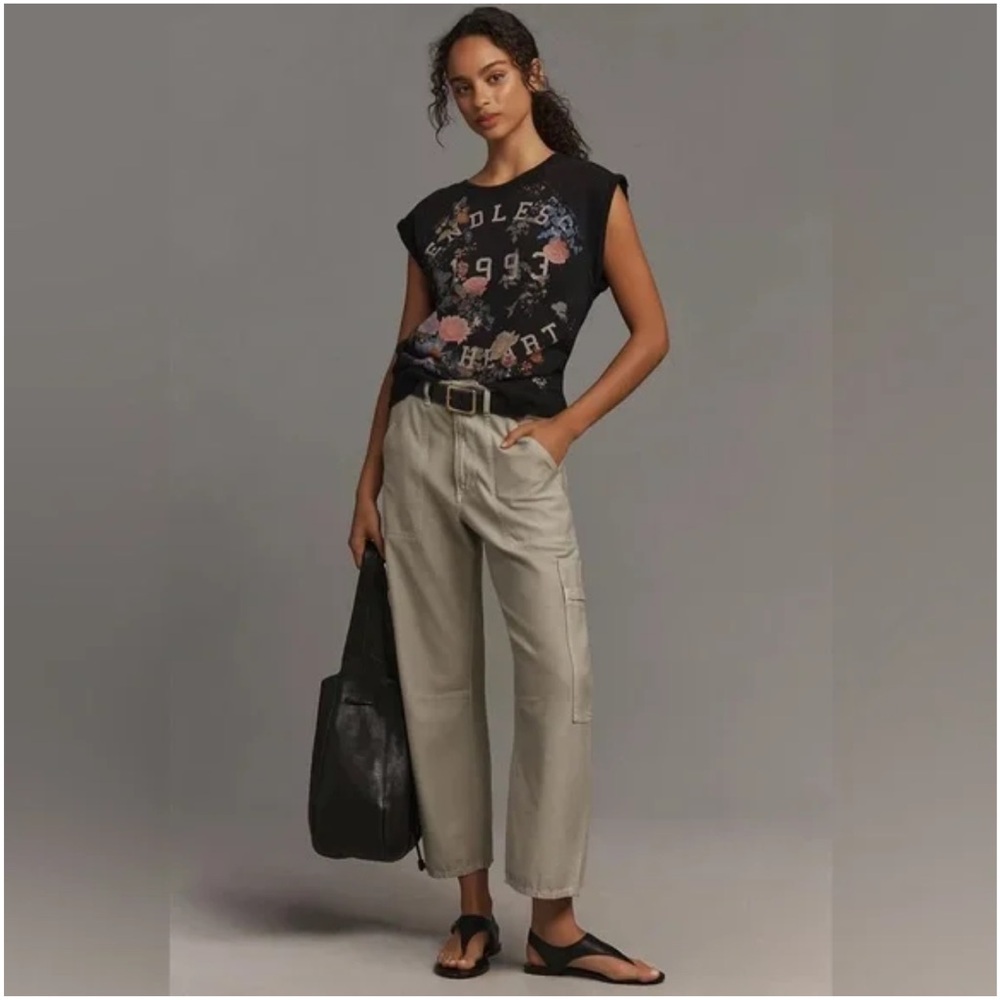Anthropologie Pilcro Women’s Muscle Sweatshirt Endless Heart French Terry Cloth